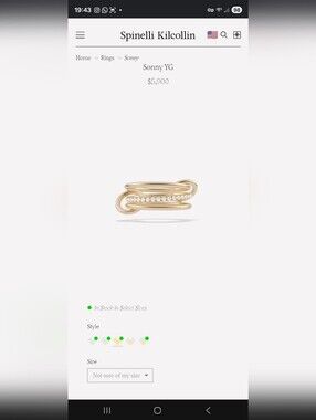 Spinelli Kilcollin Sonny Yellow Gold Pave Link Ring